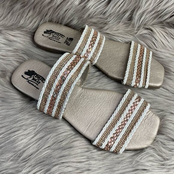 5 for $25🔥Zully & Jully Braided Bedazzled Sandals Size 8 - Picture 1 of 7